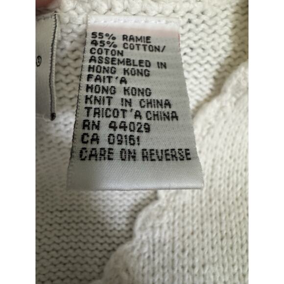 VTG Russ Petite Small Hawaiian Sweater Knit Womens Floral Shirt Sleeve Cottage - Picture 4 of 10